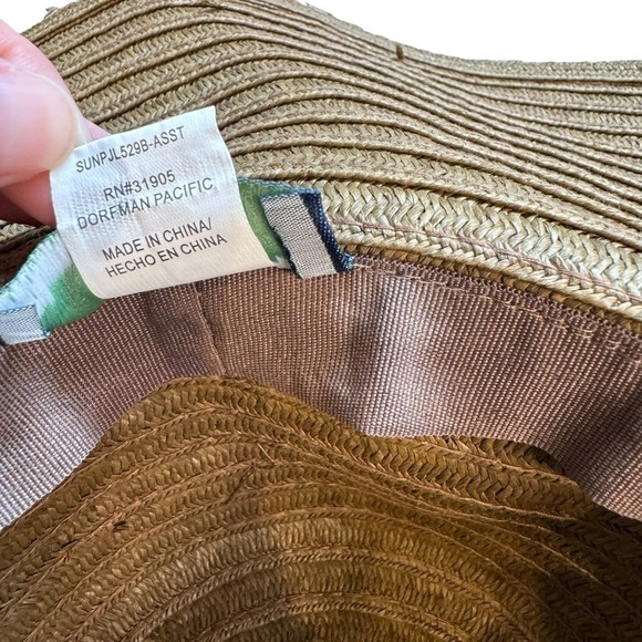 Sold Panama Jack Women's Sun Hat Straw Paper Braid Brown One Size Wide Brim - Picture 7 of 8